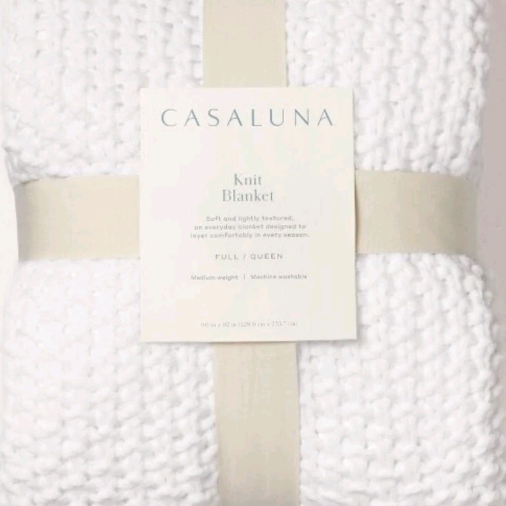 Casaluna White Knit Blanket